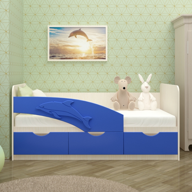 Кровать Дельфин с ящиками (1,6*0,8)